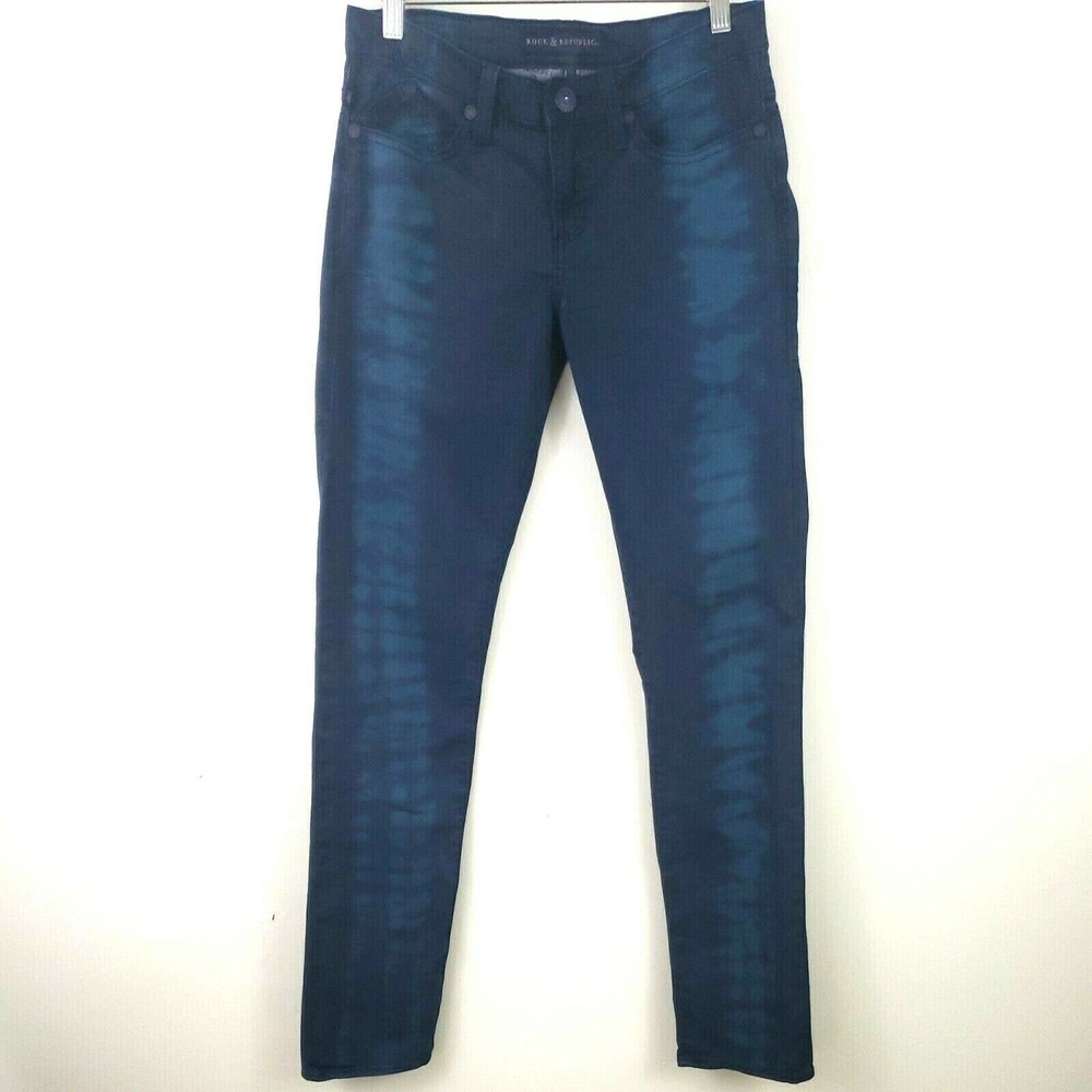 Rock & Republic Skinny Jeans Avatar Blue Tie Dye